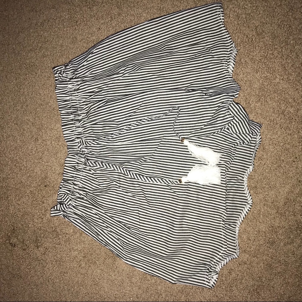 Grey striped shorts